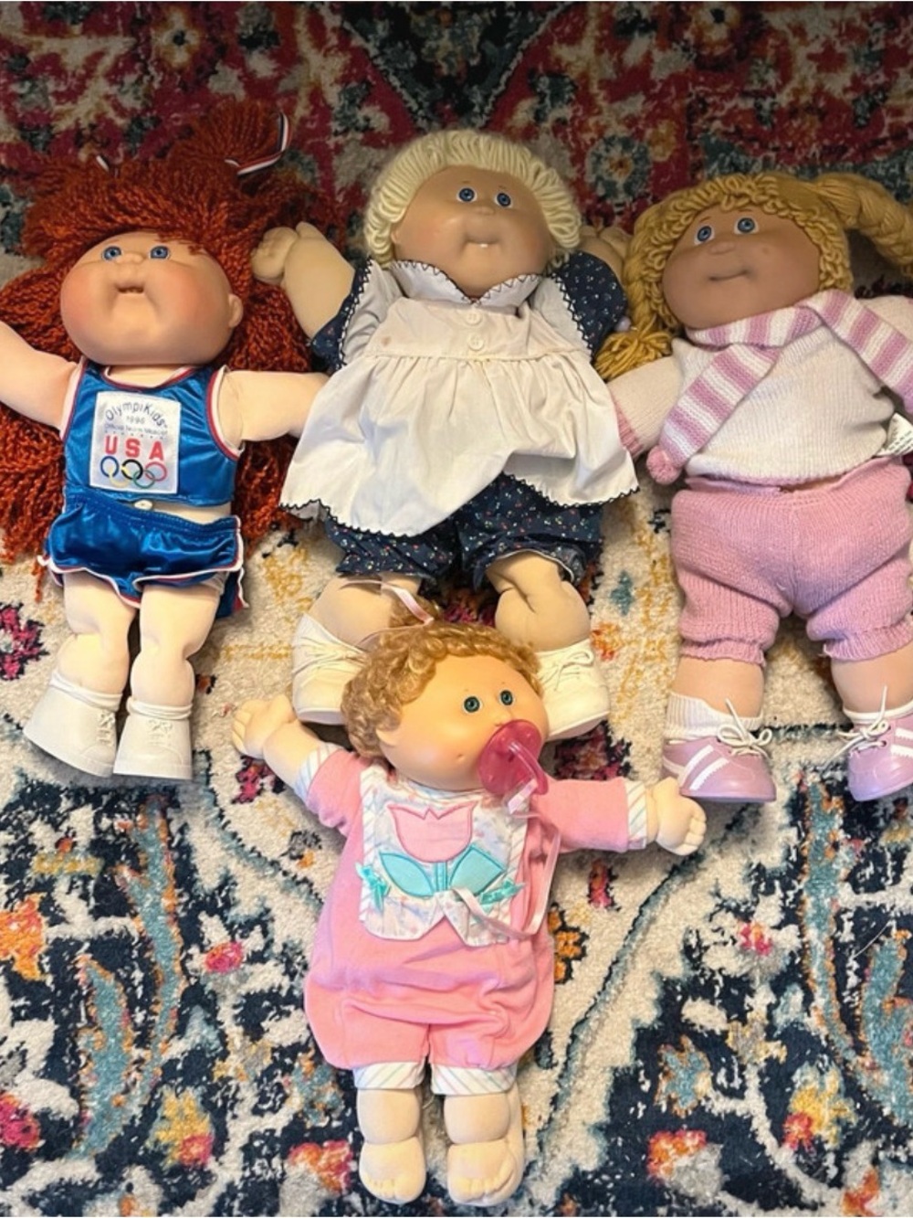 Vintage Cabbage Patch Kids dolls lot of 4 Olympikids baby